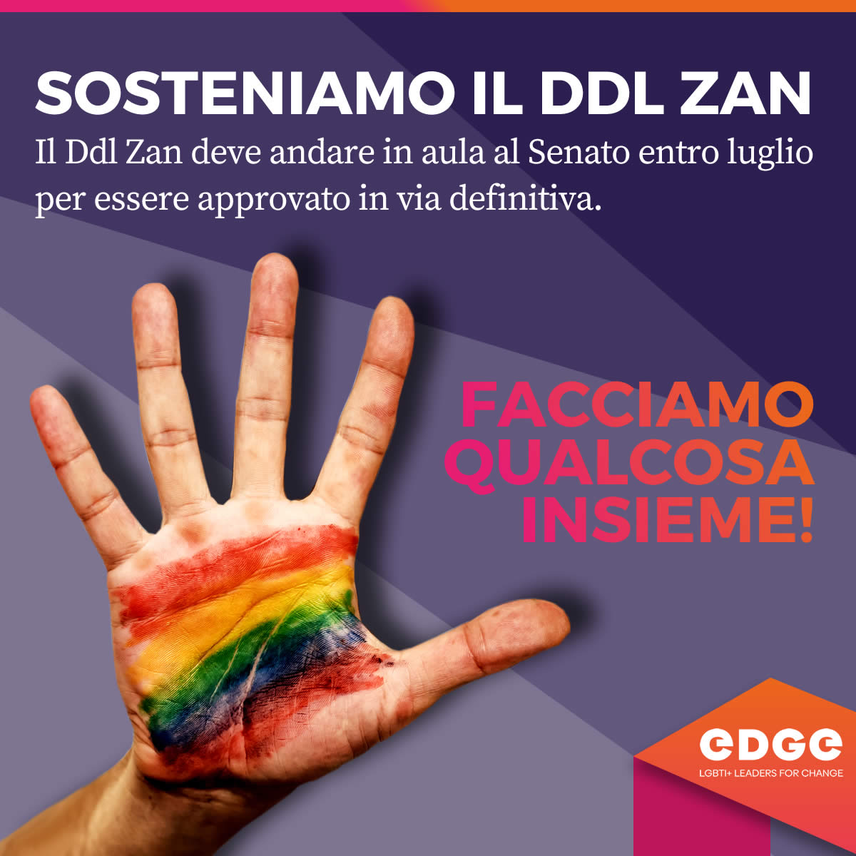 Sosteniamo il DDL ZAN | EDGE LGBTI+Leaders for change