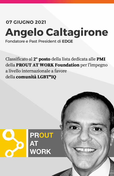 Angelo Caltagirone, 2° classificato PROUT AT WORK FOUNDATION | EDGE LGBTI+Leaders for change